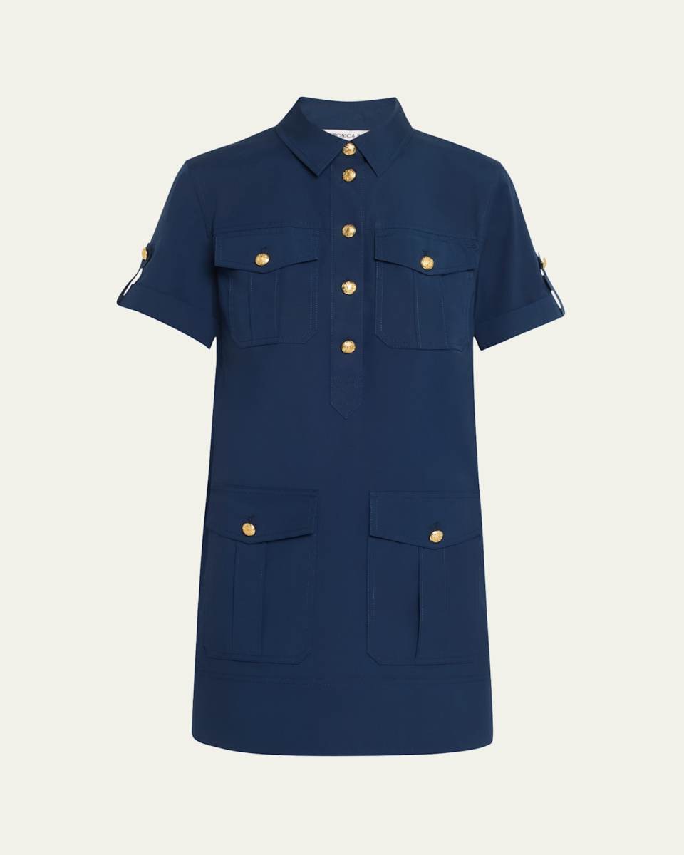 Lucca Short-Sleeve Cotton Shirtdress